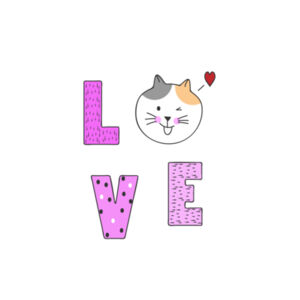 Cat "love" cushion cover Design