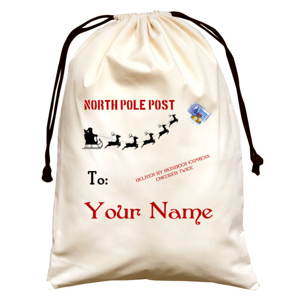 "Post" Santa sack (pull cord) Thumbnail