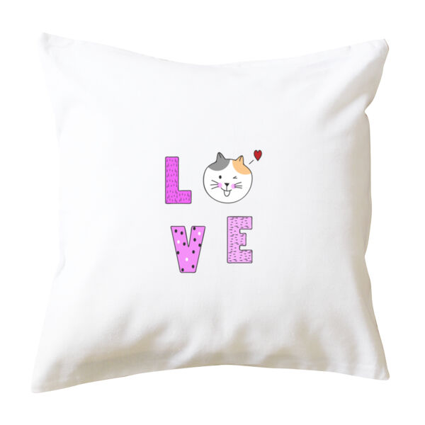 Cat "love" cushion cover Thumbnail