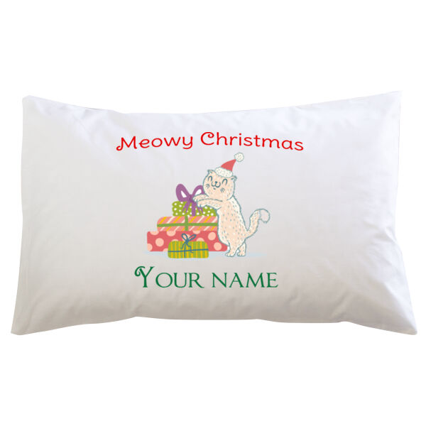 Meowy Christmas - pillow case Thumbnail