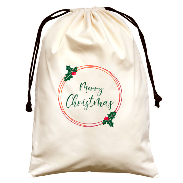 "Merry Christmas" Santa sack (pull cord) Thumbnail